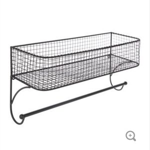 Grey Wall Basket w Rod